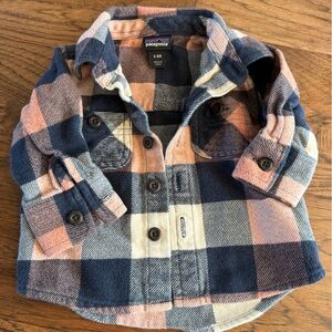 Patagonia Blue and Pink Checkered Shirt